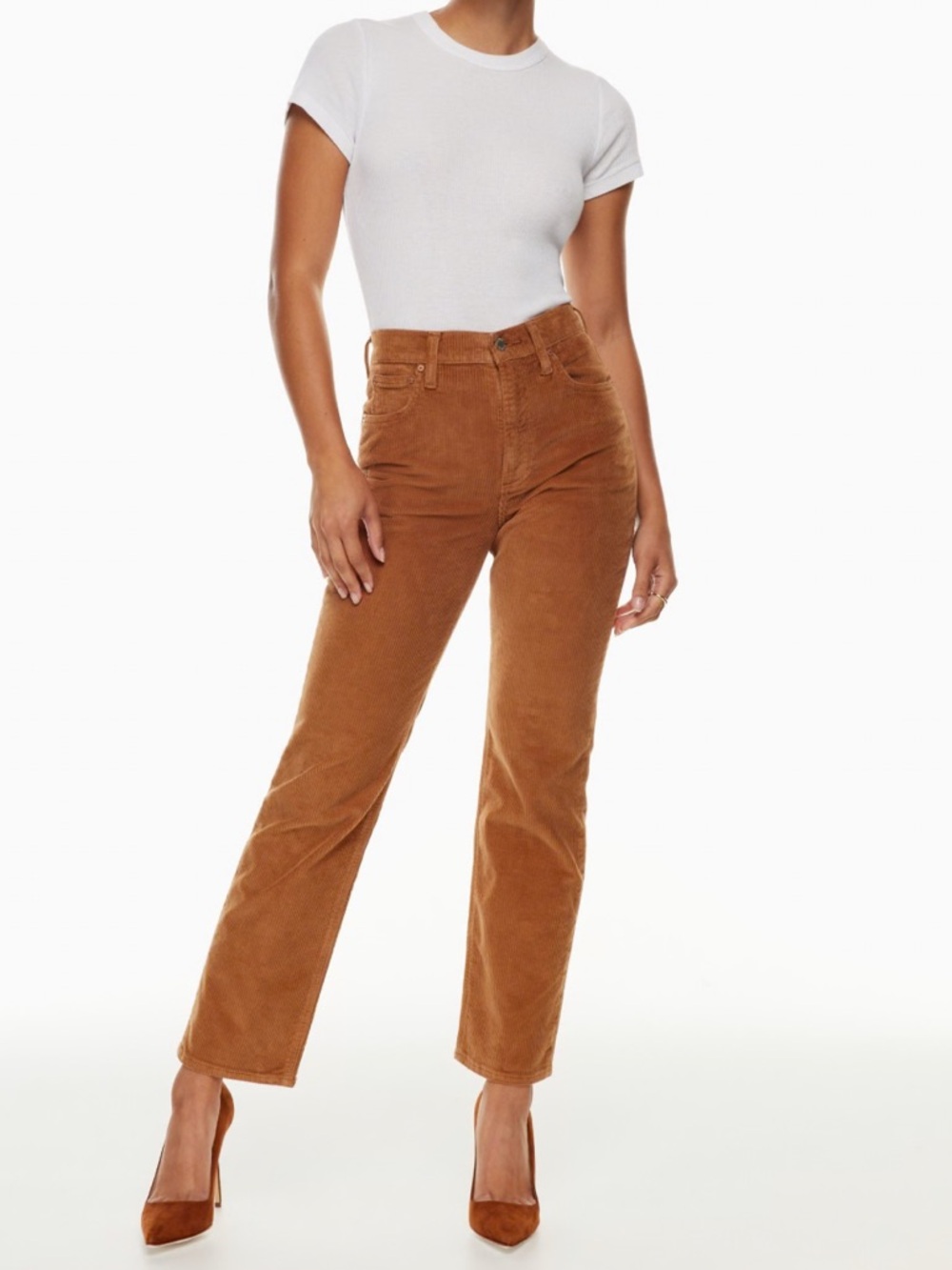 Aritzia Denim Forum The Arlo High Rise Straight Corduroy
